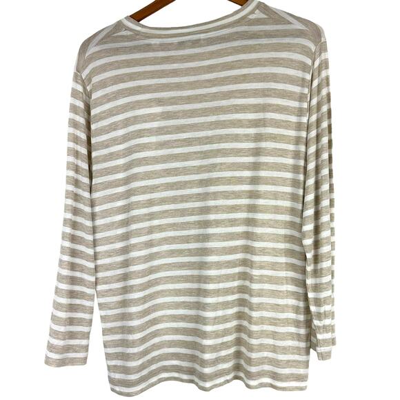 Vince NWT Stripe Bracelet Sleeve Crewneck Long Sleeve T-Shirt Size XL Soft Cozy - Picture 4 of 12